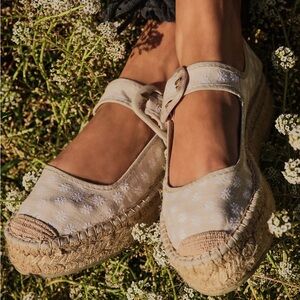 Free People Cream Espadrilles with Rustic Jute Sole
One time used